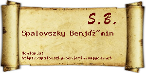 Spalovszky Benjámin névjegykártya